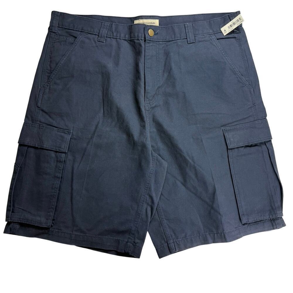 Amazon Essentials Cargo Shorts - Size 40W - Navy Blue